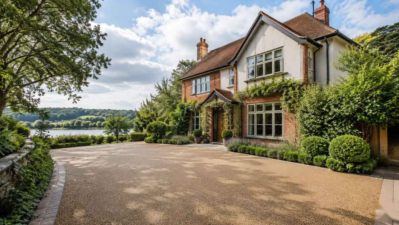 Resin bound driveway for a riverside home in Marlow